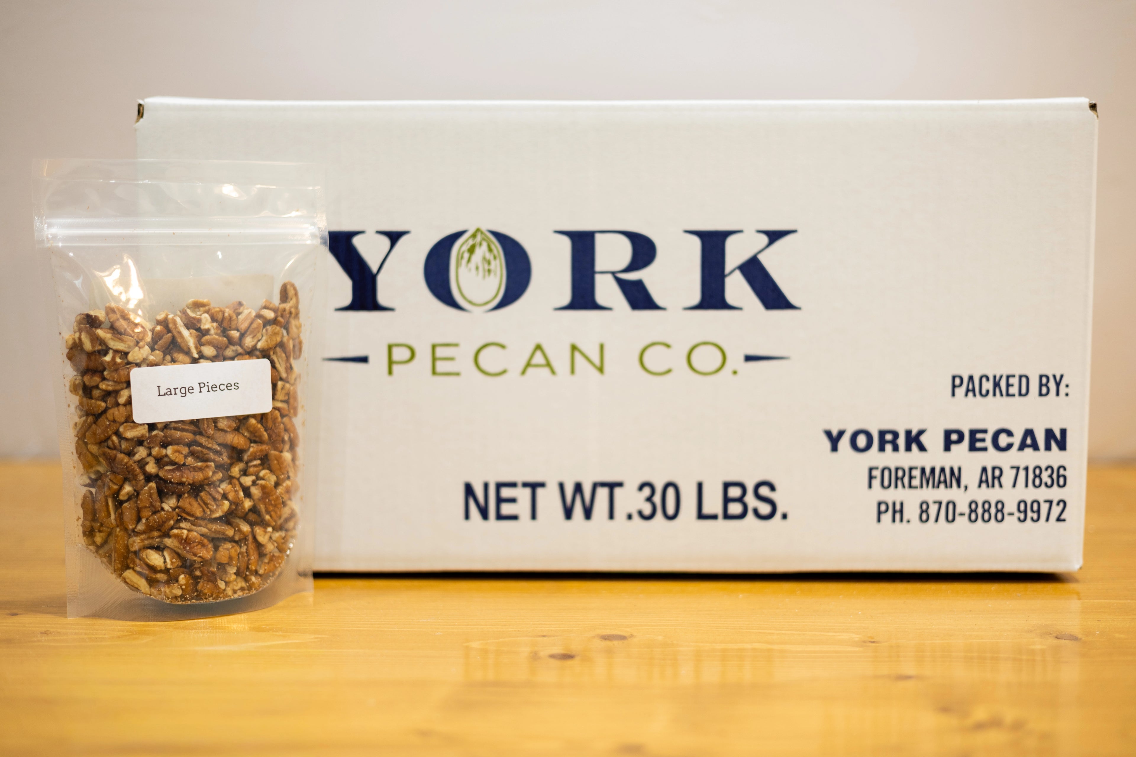 24 Pounds - Packaged Large Pecan Pieces